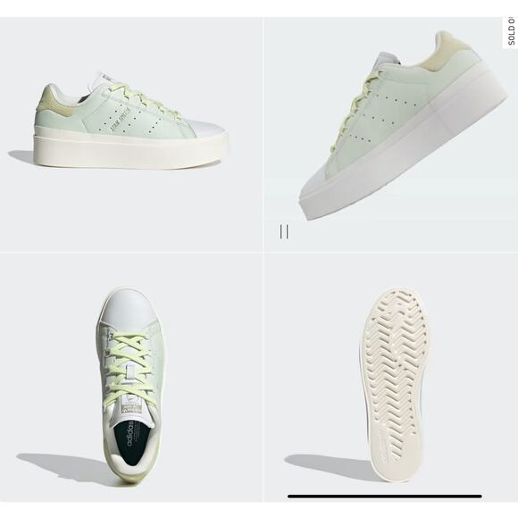 Adidas Stan Smith Bonega Platform Shoes Women’s 9 Green Tint HQ6763 Chunky Sole - Picture 1 of 8
